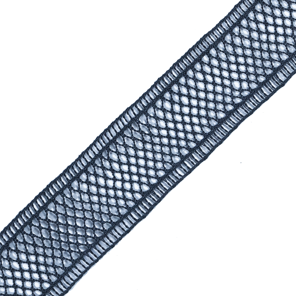 Navy European Cotton Crochet Trim - 1"