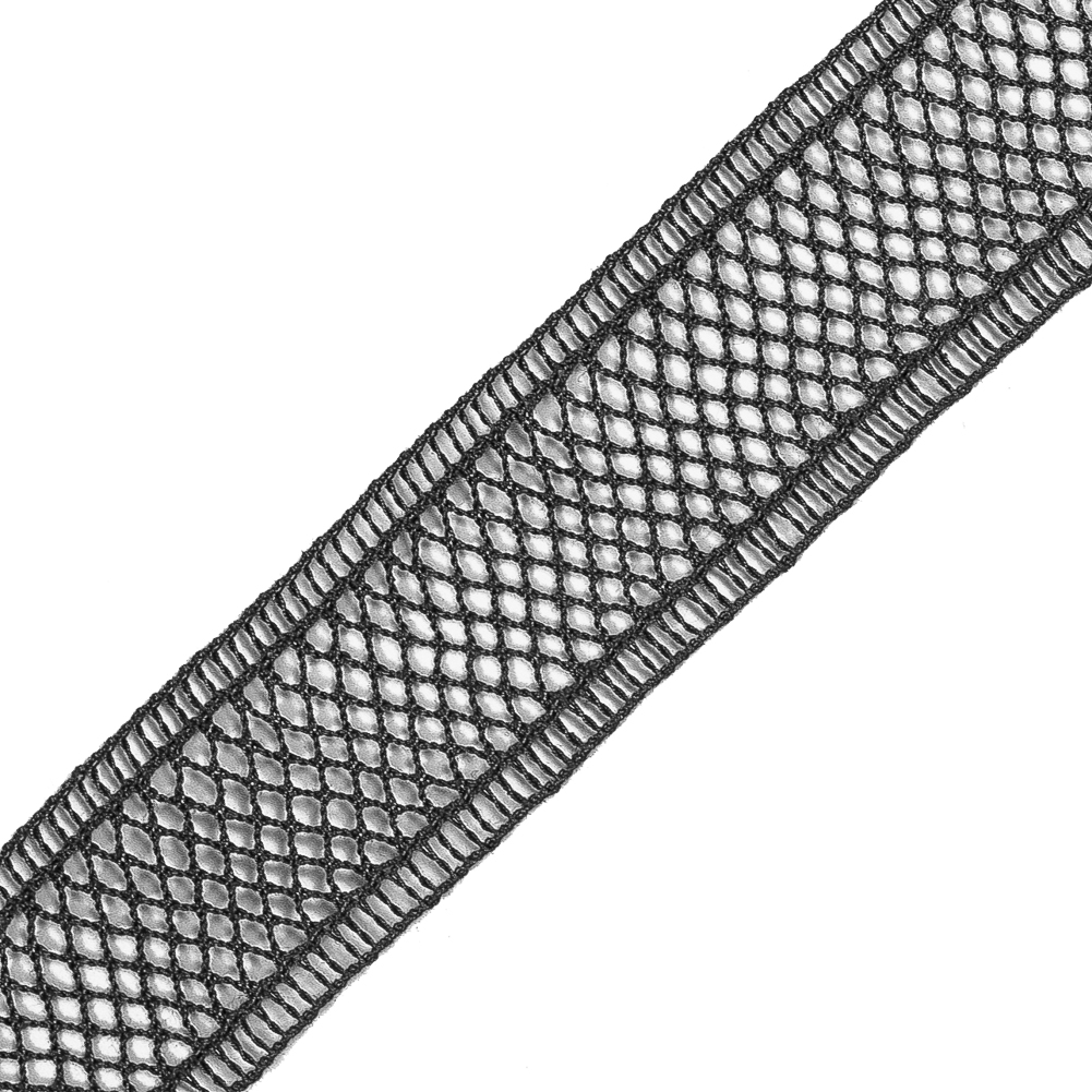 Black European Cotton Crochet Trim - 1"