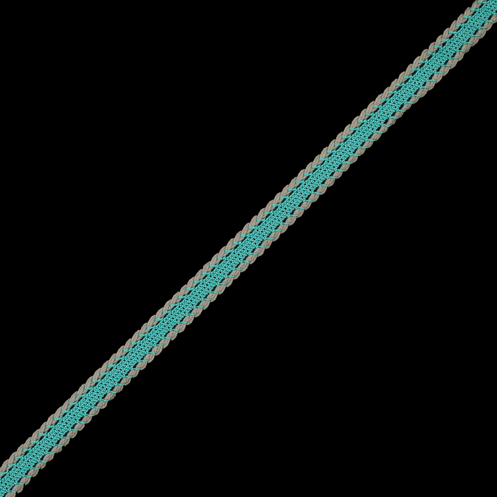 Teal and Beige European Crochet Trim – 0.5″ Teal and Beige European Crochet Trim – 0.5″