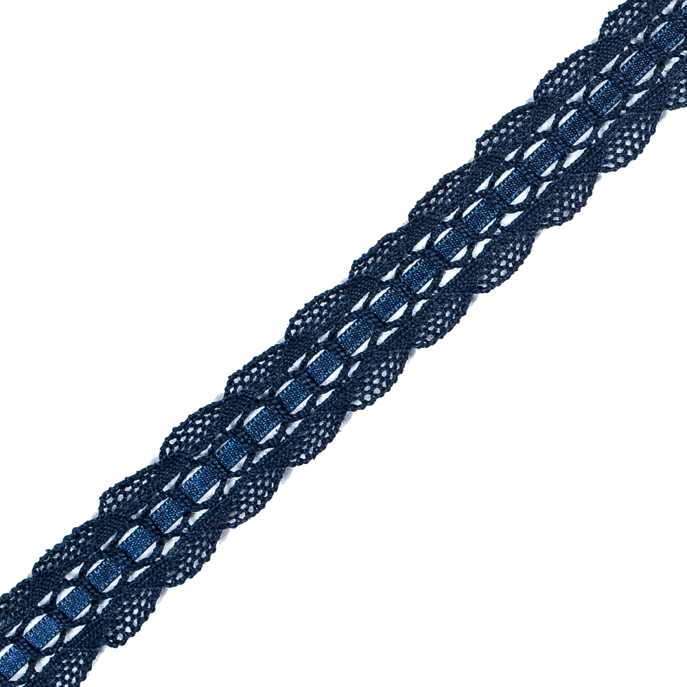 Navy European Crochet Trim - 0.75"