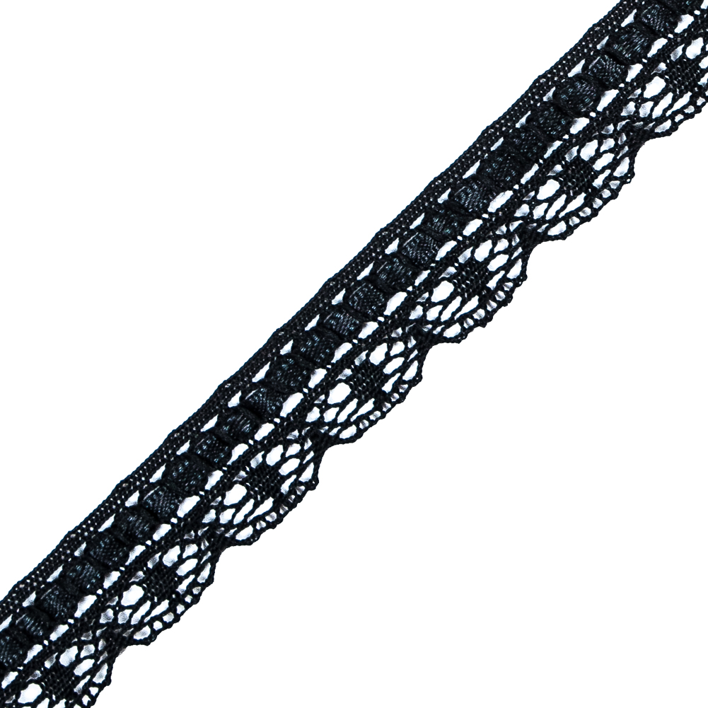 Black European Crochet Trim - 0.75"