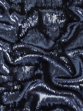 Stretch Rayon Jersey with Two-Tone Paillette Sequins – Slipstream on Navy – Nyla Collection Stretch Rayon Jersey with Two-Tone Paillette Sequins – Slipstream on Navy – Nyla Collection