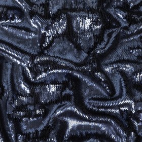 Stretch Rayon Jersey with Two-Tone Paillette Sequins – Slipstream on Navy – Nyla Collection Stretch Rayon Jersey with Two-Tone Paillette Sequins – Slipstream on Navy – Nyla Collection