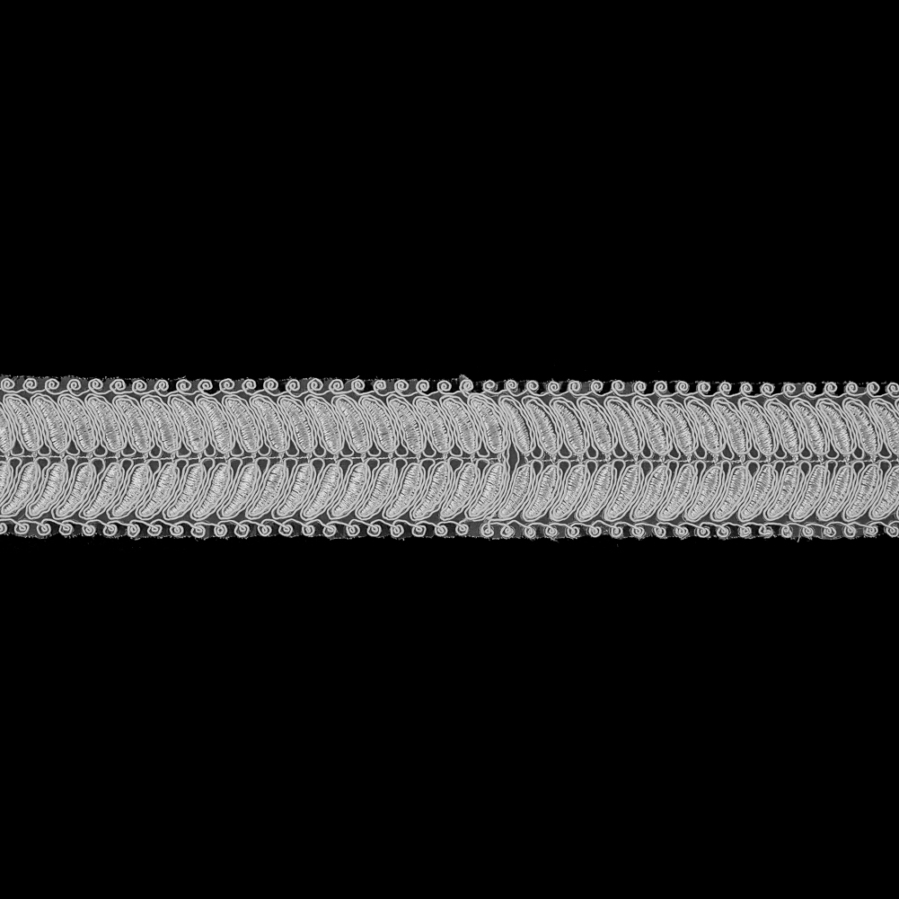 Off-White Heavily Embroidered Tulle Trimming – 2″ Off-White Heavily Embroidered Tulle Trimming – 2″