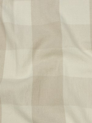 Beige and Cream Buffalo Check Linen and Cotton Woven Beige and Cream Buffalo Check Linen and Cotton Woven