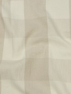 Beige and Cream Buffalo Check Linen and Cotton Woven Beige and Cream Buffalo Check Linen and Cotton Woven