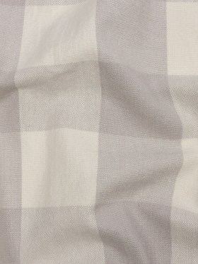 Fog and Cream Buffalo Check Linen and Cotton Woven Fog and Cream Buffalo Check Linen and Cotton Woven