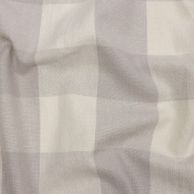 Fog and Cream Buffalo Check Linen and Cotton Woven Fog and Cream Buffalo Check Linen and Cotton Woven