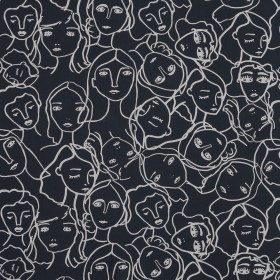 Cotton Poplin – Charcoal Linework Faces – Un dia en Andorra Print – Mood Exclusive Felipe Collection Cotton Poplin – Charcoal Linework Faces – Un dia en Andorra Print – Mood Exclusive Felipe Collection