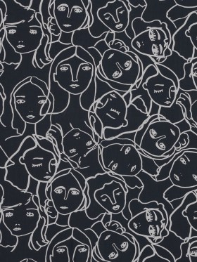 Cotton Poplin – Charcoal Linework Faces – Un dia en Andorra Print – Mood Exclusive Felipe Collection Cotton Poplin – Charcoal Linework Faces – Un dia en Andorra Print – Mood Exclusive Felipe Collection