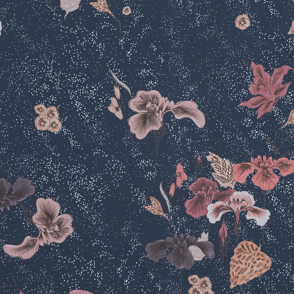 Cotton Poplin – Navy Floral and Spots – Flores al Amanecer Print – Mood Exclusive Felipe Collection Cotton Poplin – Navy Floral and Spots – Flores al Amanecer Print – Mood Exclusive Felipe Collection