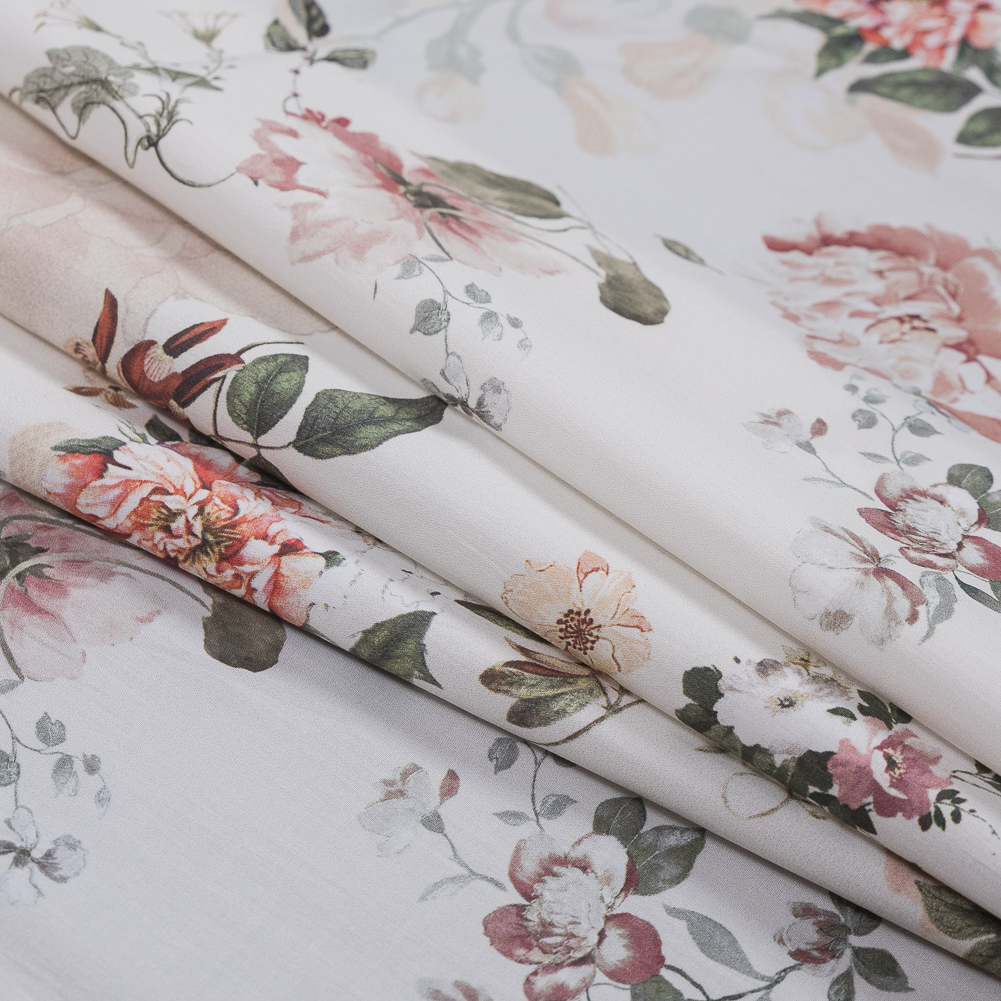 Cotton Poplin – White and Pink Floral – Flores de las Montanas Print – Mood Exclusive Felipe Collection Cotton Poplin – White and Pink Floral – Flores de las Montanas Print – Mood Exclusive Felipe Collection