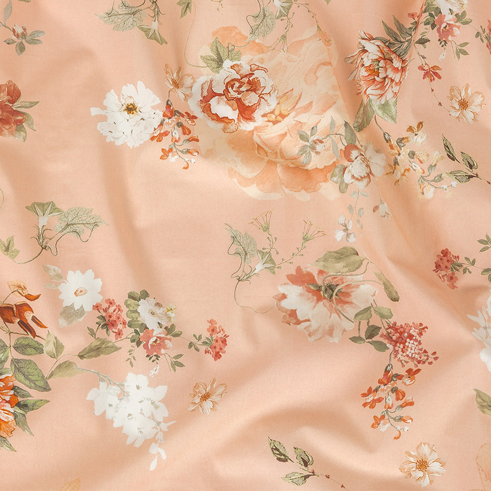 Cotton Poplin – Peach Pink Floral – Flores de las Montanas Print – Mood Exclusive Felipe Collection Cotton Poplin – Peach Pink Floral – Flores de las Montanas Print – Mood Exclusive Felipe Collection