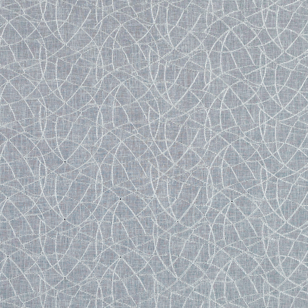 White and Metallic Silver Embroidered Drapery Sheer White and Metallic Silver Embroidered Drapery Sheer