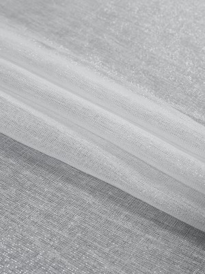 White and Metallic Silver Drapery Sheer White and Metallic Silver Drapery Sheer