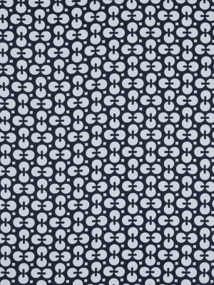 Navy and White Geometric Combed Cotton Sateen Navy and White Geometric Combed Cotton Sateen