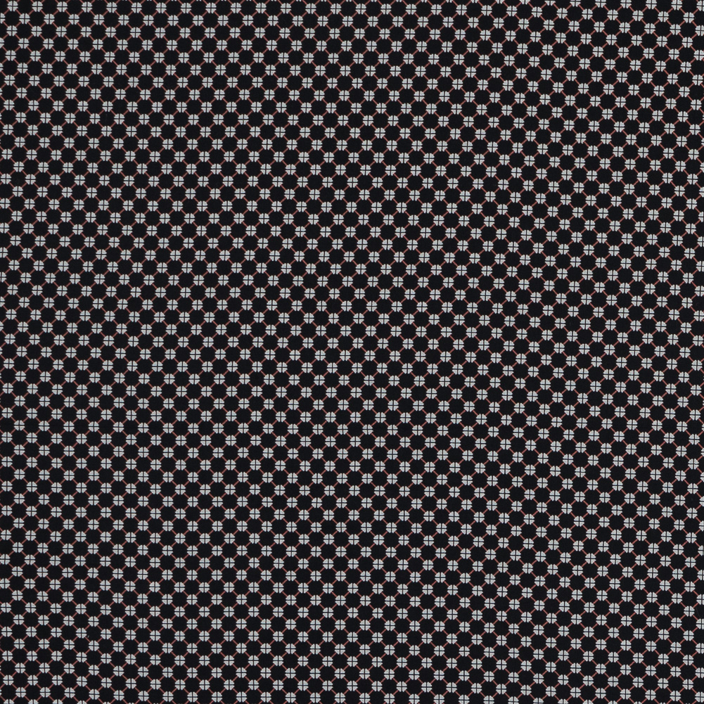 Cotton Voile – Black and Orange Geometric Lattice Cotton Voile – Black and Orange Geometric Lattice