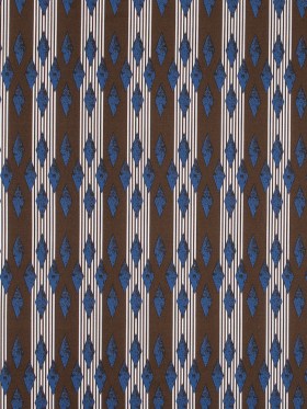 Brown and Blue Geometric Stretch Cotton Sateen Brown and Blue Geometric Stretch Cotton Sateen
