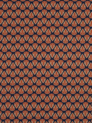 Orange and Navy Geometric Stretch Cotton Sateen Orange and Navy Geometric Stretch Cotton Sateen