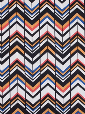 Yellow, Red and Blue Chevron Stretch Cotton Sateen Yellow, Red and Blue Chevron Stretch Cotton Sateen