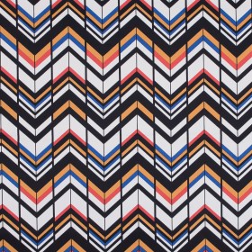 Yellow, Red and Blue Chevron Stretch Cotton Sateen Yellow, Red and Blue Chevron Stretch Cotton Sateen