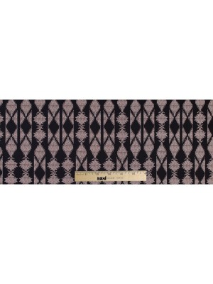 Black and Brown Geometric Stretch Cotton Twill Black and Brown Geometric Stretch Cotton Twill