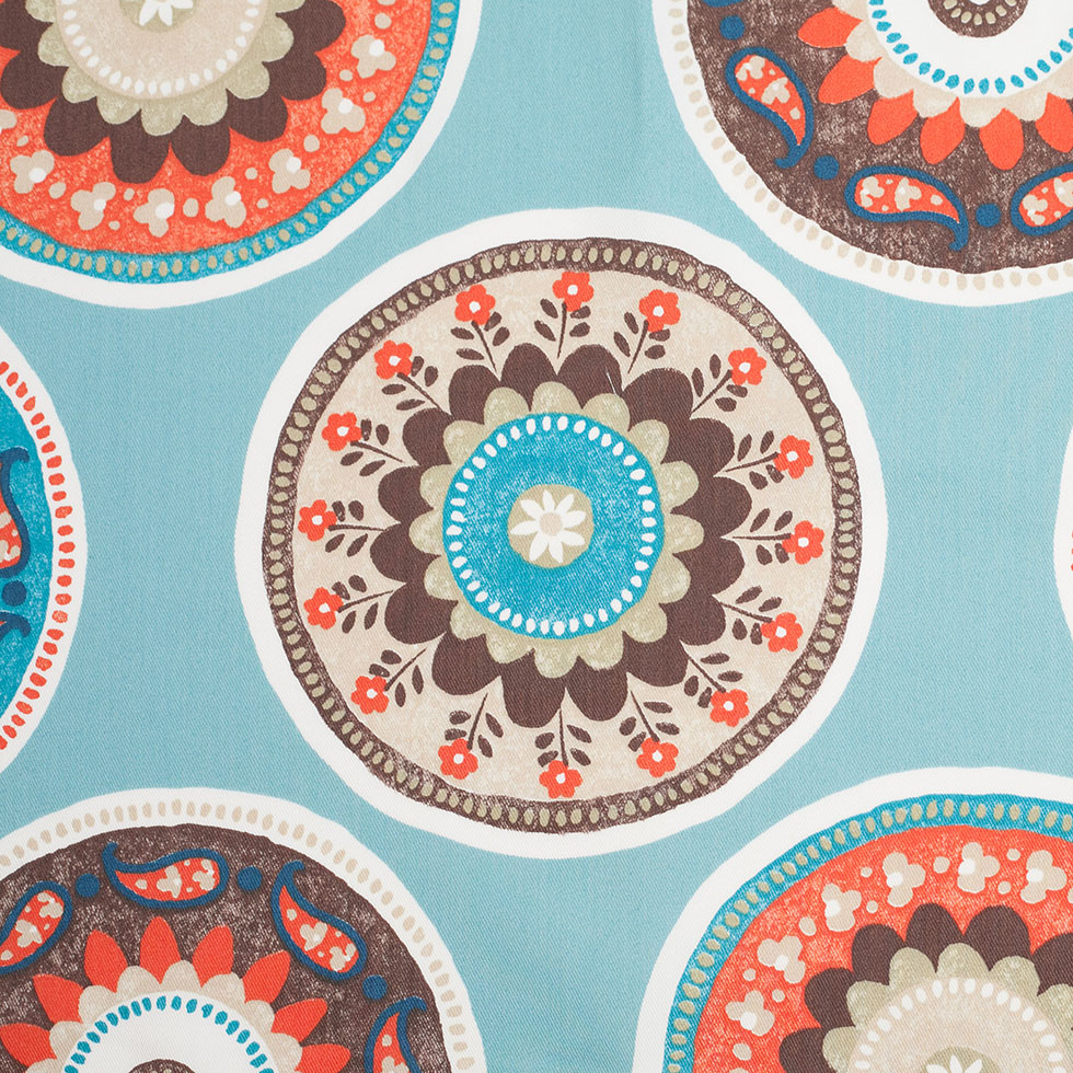 Spanish Blue Medallion Cotton-Polyester Print Spanish Blue Medallion Cotton-Polyester Print