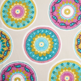 Spanish Beige Medallion Cotton-Polyester Print Spanish Beige Medallion Cotton-Polyester Print