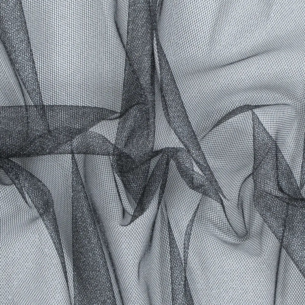 Metallic Tulle – Silver on Black Metallic Tulle – Silver on Black