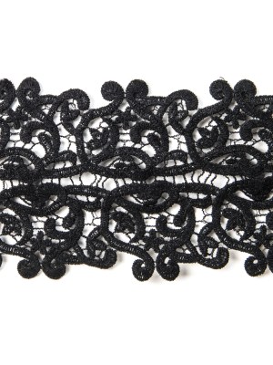 4″ Metallic Black Lace Trim 4″ Metallic Black Lace Trim