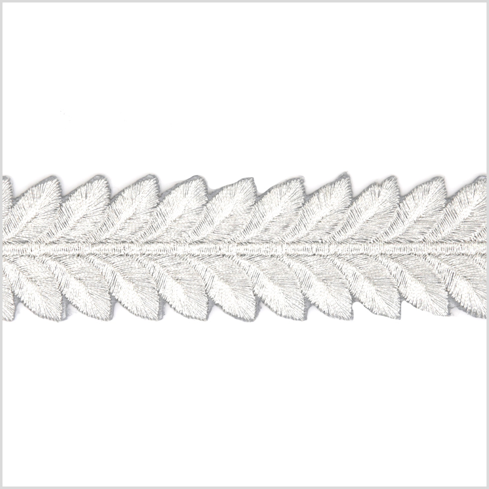 1.5″ Metallic Silver Leafy Trim 1.5″ Metallic Silver Leafy Trim