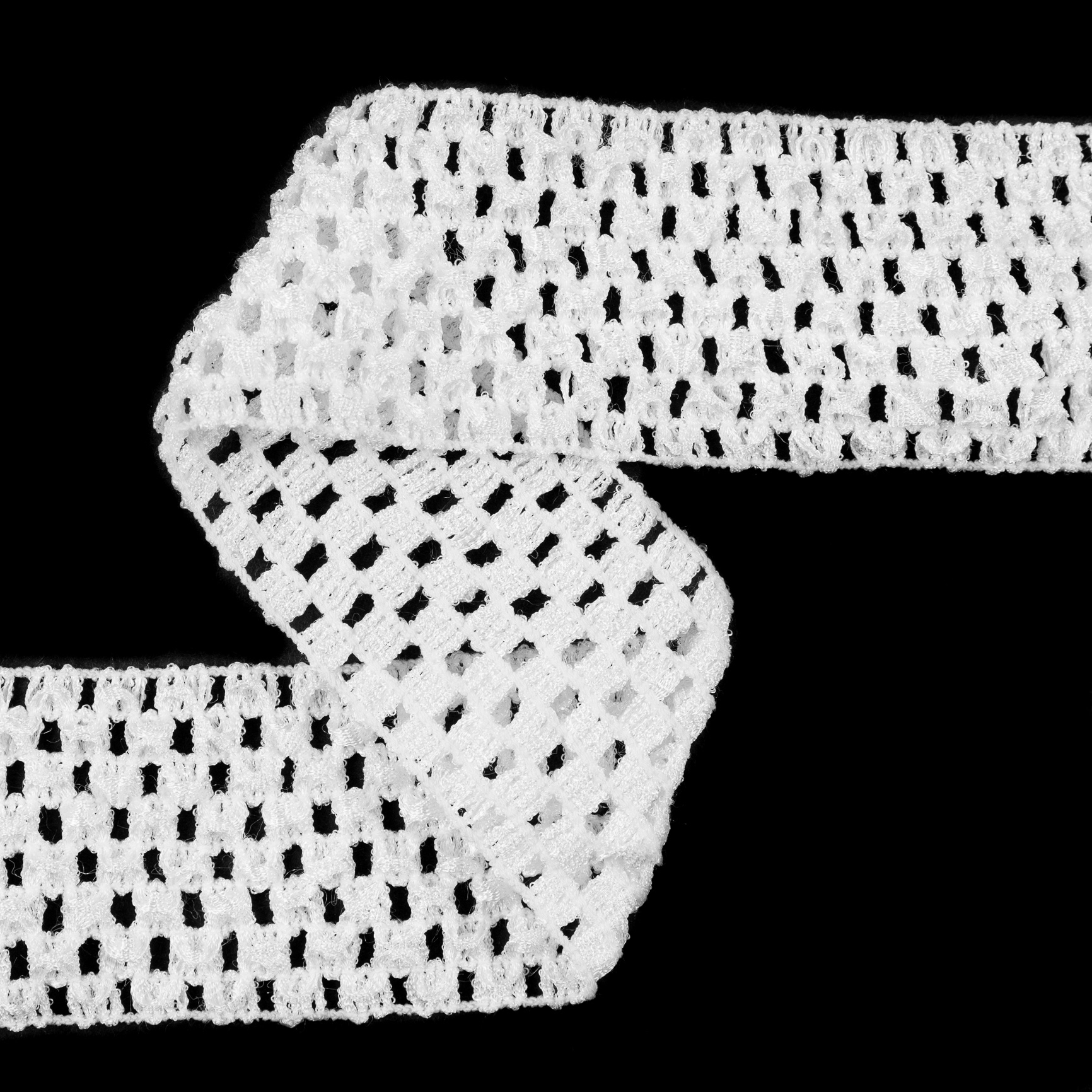 2″ White Stretch Puckered Crochet Trim 2″ White Stretch Puckered Crochet Trim