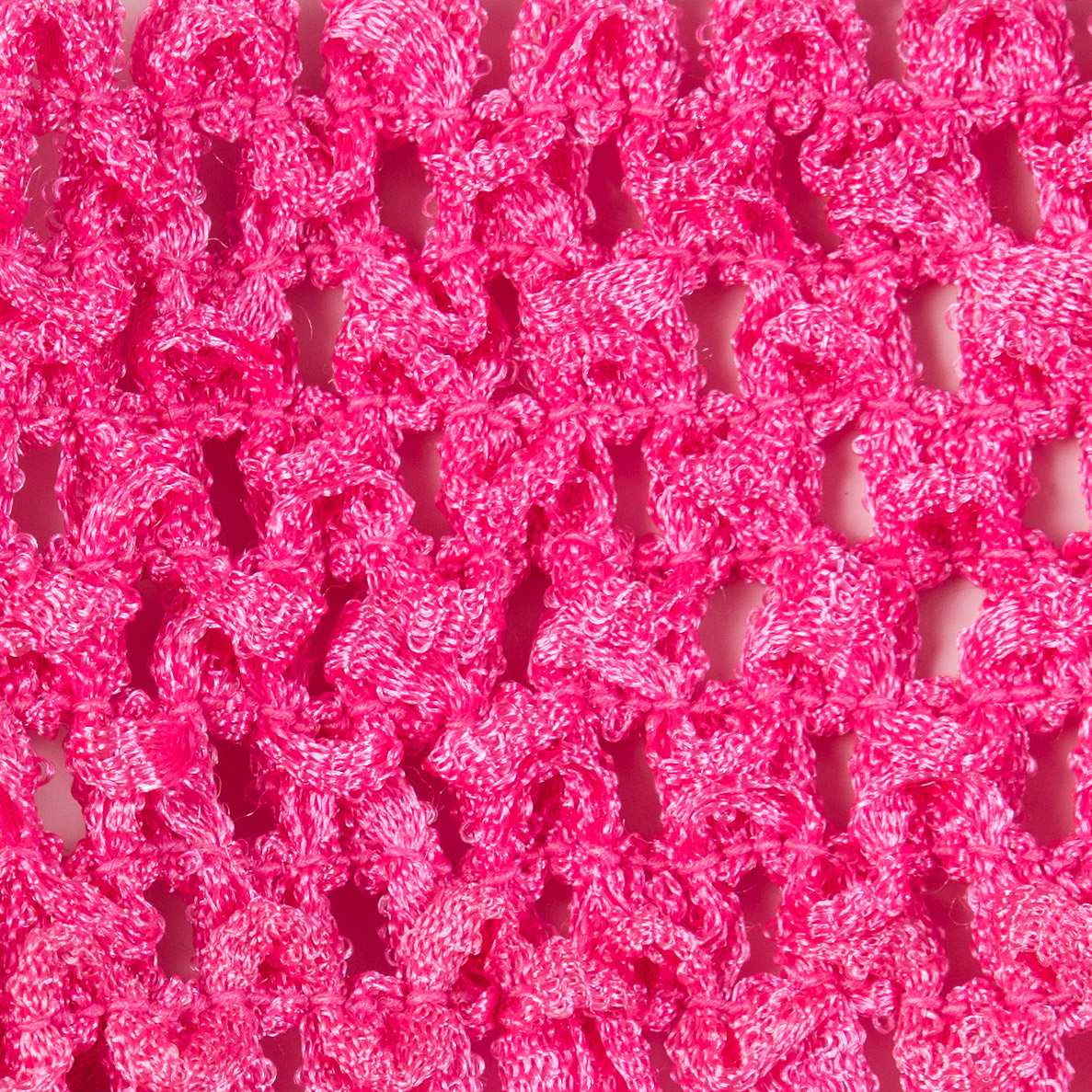 2″ Hot Pink Stretch Puckered Crochet Trim 2″ Hot Pink Stretch Puckered Crochet Trim