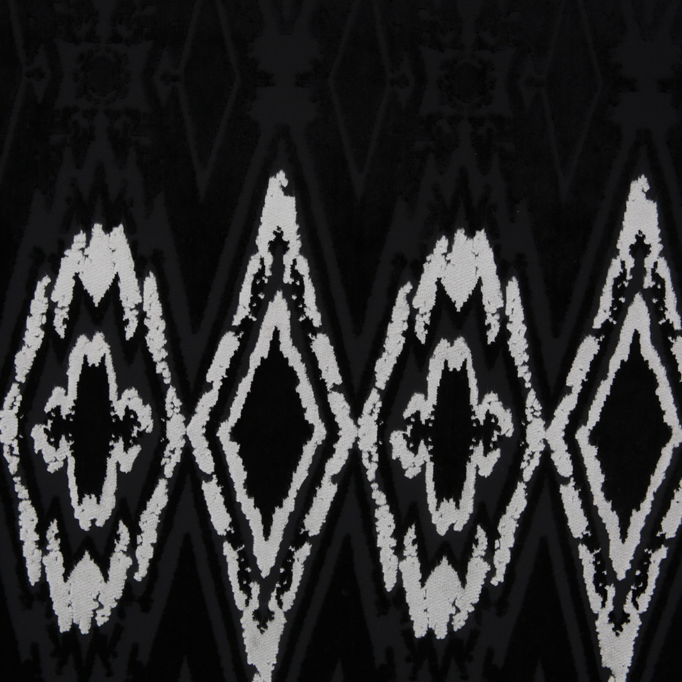 Jet Black Laser Cut Geometric Velvet Jet Black Laser Cut Geometric Velvet