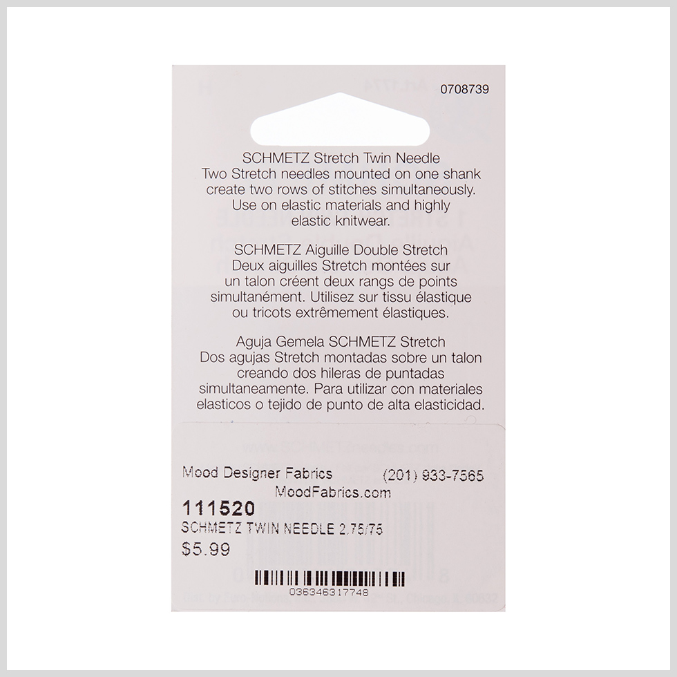 Schmetz Stretch Twin Machine Needle - 2.5/75 - 1 ct