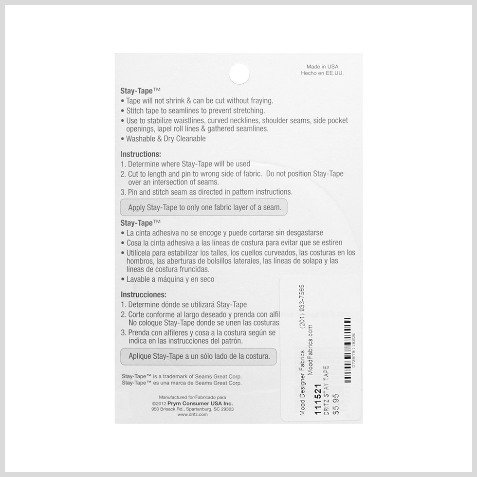 Dritz 1/2″ Stay Tape Dritz 1/2″ Stay Tape