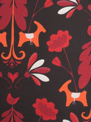 Swedish Black/Red Floral Woven Cotton Print Swedish Black/Red Floral Woven Cotton Print