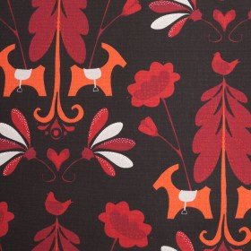 Swedish Black/Red Floral Woven Cotton Print Swedish Black/Red Floral Woven Cotton Print