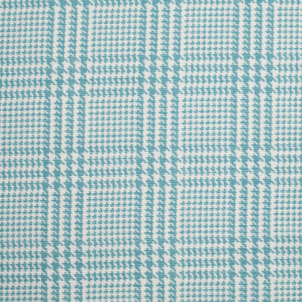 Spanish Spa Blue Houndstooth Poly-Cotton Woven Spanish Spa Blue Houndstooth Poly-Cotton Woven