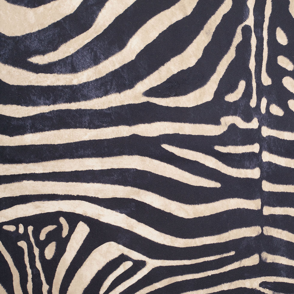 Black/Beige Zebra Printed Micro-Polyester and Cotton Black/Beige Zebra Printed Micro-Polyester and Cotton