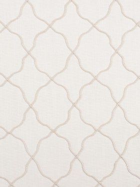 Ivory Moroccan Embroidered Linen-Like Poly Blend Ivory Moroccan Embroidered Linen-Like Poly Blend