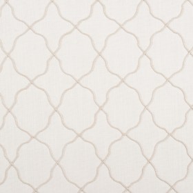 Ivory Moroccan Embroidered Linen-Like Poly Blend Ivory Moroccan Embroidered Linen-Like Poly Blend