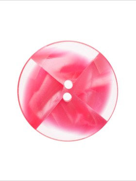 Plastic 2-Hole Button Made in Italy – 36L/23mm – Pink and Transparent Swirled Fan Blades Plastic 2-Hole Button Made in Italy – 36L/23mm – Pink and Transparent Swirled Fan Blades
