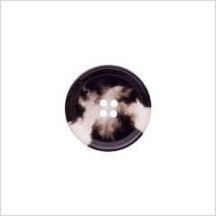 Italian Shiny Black/White Rimmed 4-Hole Button – 36L/23mm Italian Shiny Black/White Rimmed 4-Hole Button – 36L/23mm