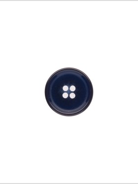 Italian Shiny Navy Rimmed 4-Hole Button – 24L/15mm Italian Shiny Navy Rimmed 4-Hole Button – 24L/15mm