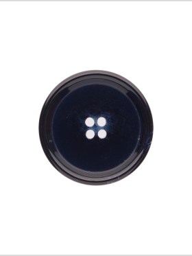 Italian Shiny Navy Rimmed 4-Hole Button – 40L/25.5mm Italian Shiny Navy Rimmed 4-Hole Button – 40L/25.5mm