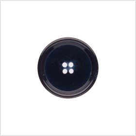 Italian Shiny Navy Rimmed 4-Hole Button – 40L/25.5mm Italian Shiny Navy Rimmed 4-Hole Button – 40L/25.5mm