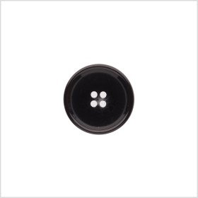Italian Shiny Black Rimmed 4-Hole Button – 32L/20mm Italian Shiny Black Rimmed 4-Hole Button – 32L/20mm