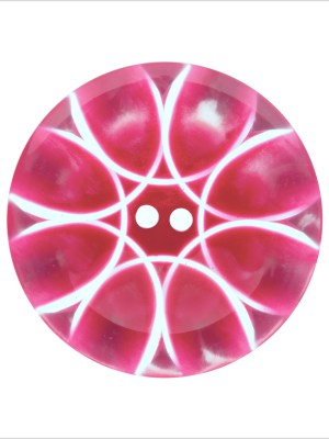 Plastic 2-Hole Button Made in Italy – 44L/28mm – Red and Transparent Loop de Loops Plastic 2-Hole Button Made in Italy – 44L/28mm – Red and Transparent Loop de Loops