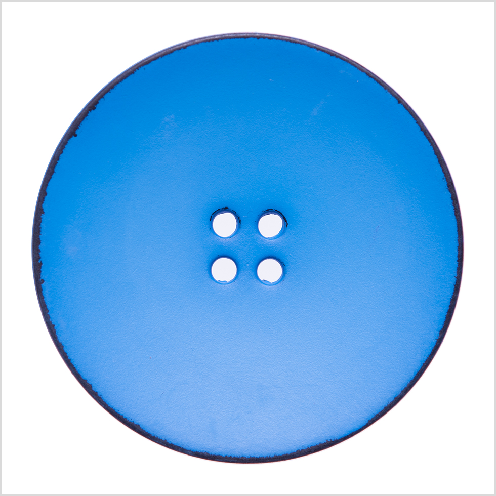 Italian Blue 4-Hole Plastic Button – 54L/34mm Italian Blue 4-Hole Plastic Button – 54L/34mm